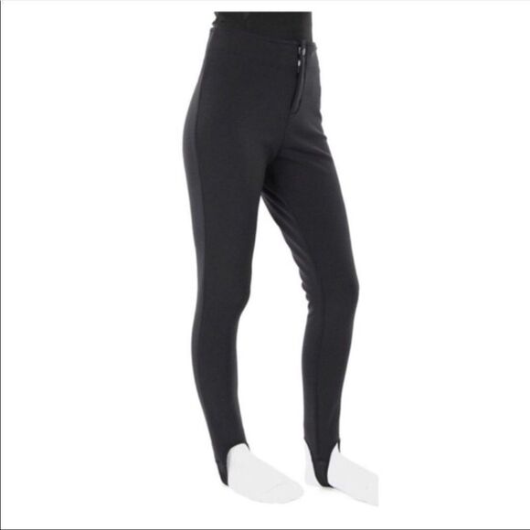 Vintage Schoeller of Switzerland Black Straight Slim Leg Stirrup Ski Snow Pants - Picture 1 of 11